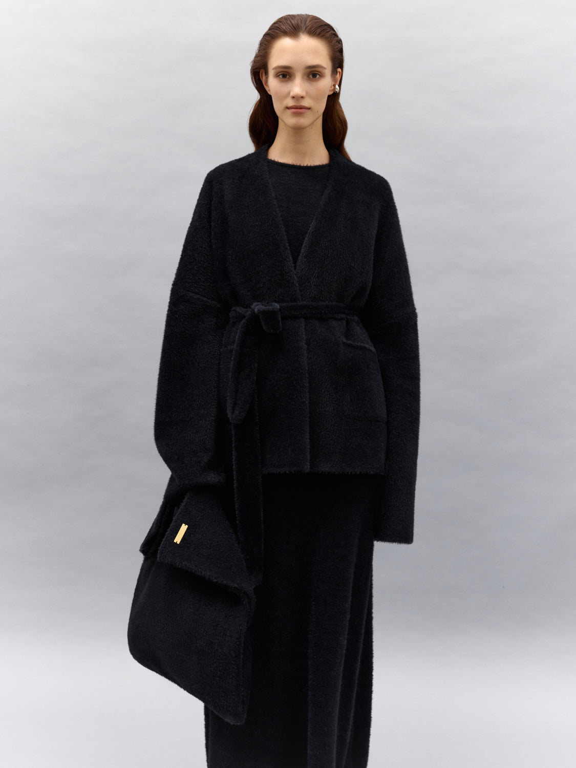 Amber – Fluffy Yarn Kimono Cardigan Caramel