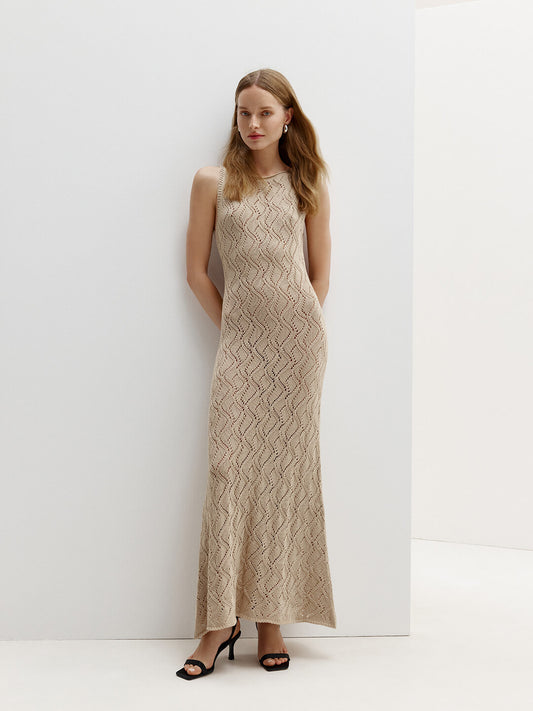 Openwork Sleeveless Maxi Dress Rafaella