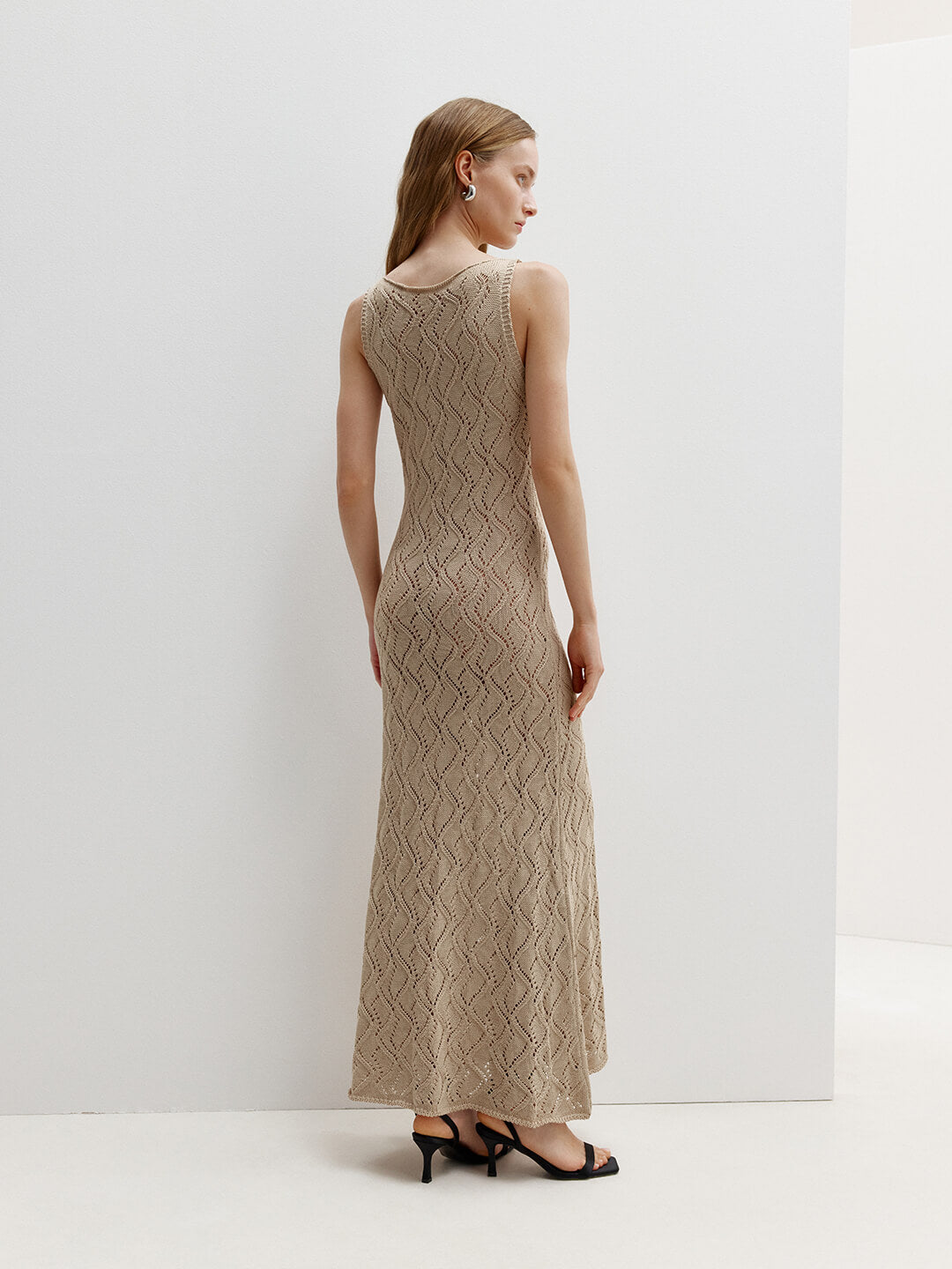 Openwork Sleeveless Maxi Dress Rafaella
