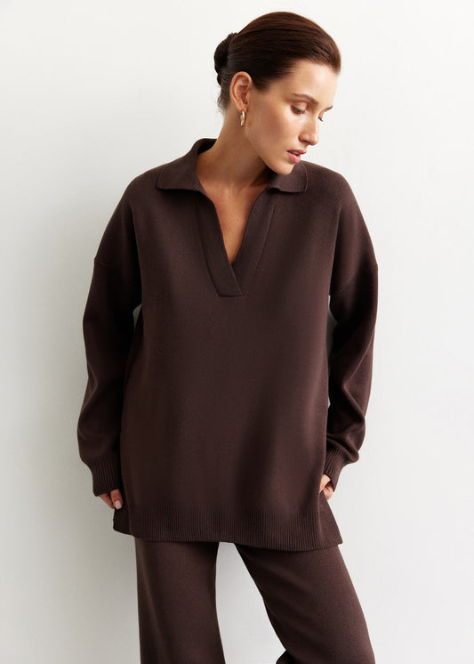 Pollo Collar Detail Oversized Jumper
