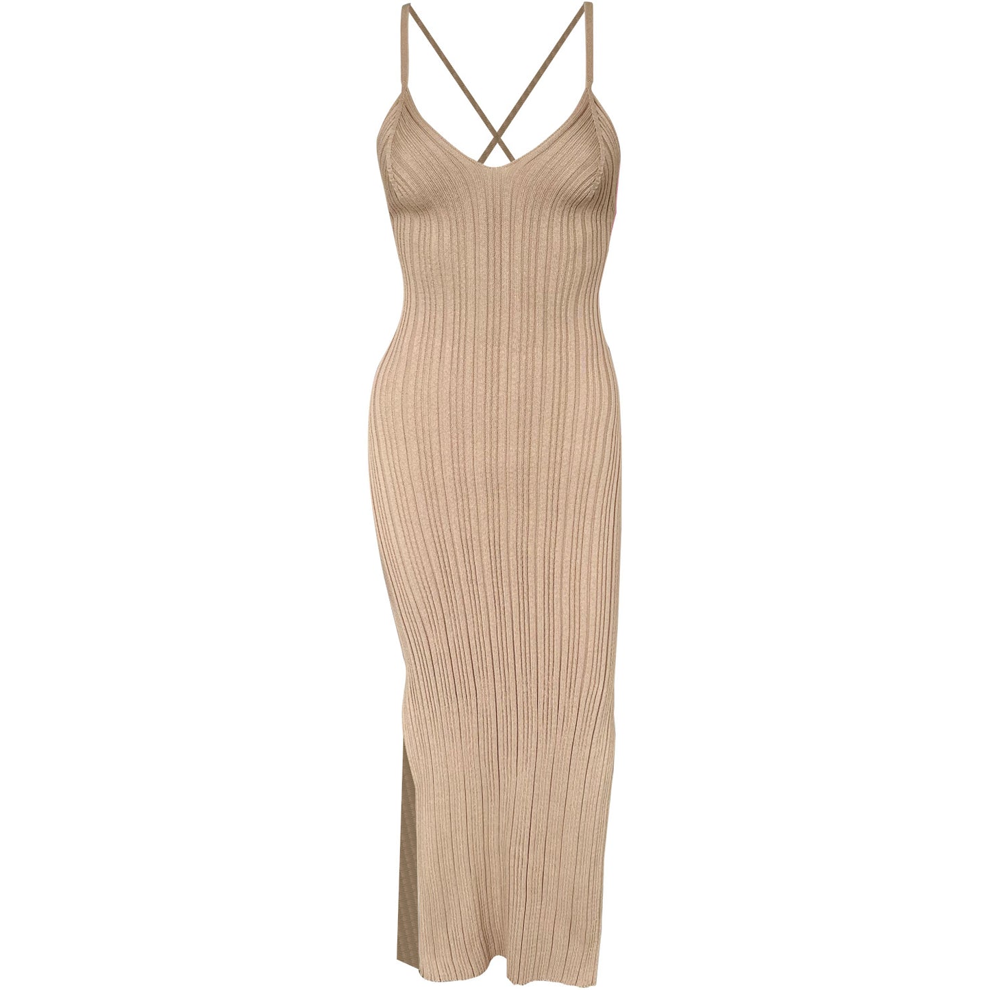 Summer Maxi Dress With Lace Up Back Pink