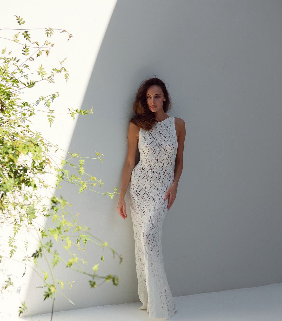 Openwork Sleeveless Maxi Dress Rafaella