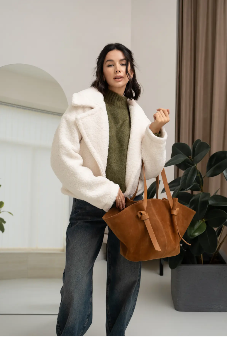 SUEDE Shopper BAG Ginger Burgundy