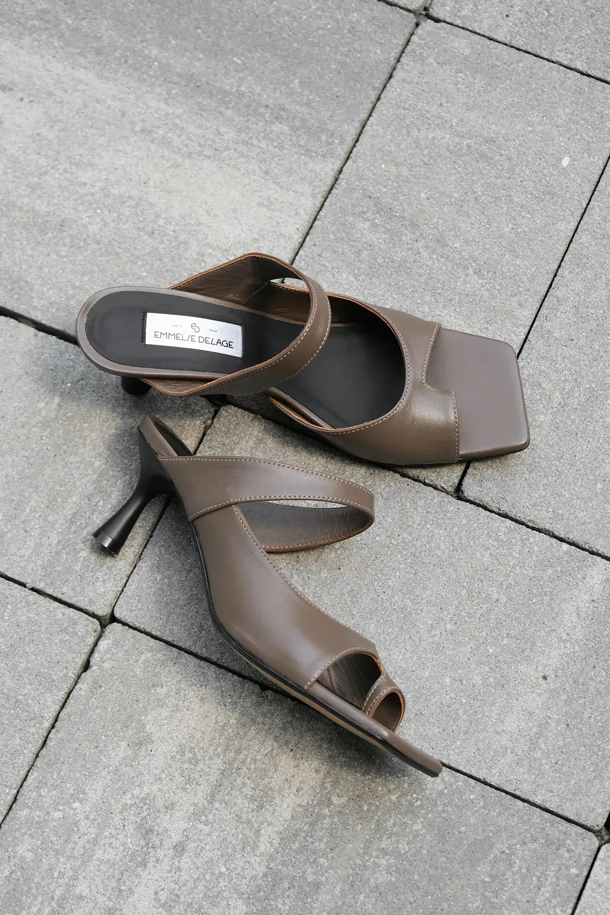 Heeled Strappy Mid Sandal Heeled Mules In Blackules Michelle