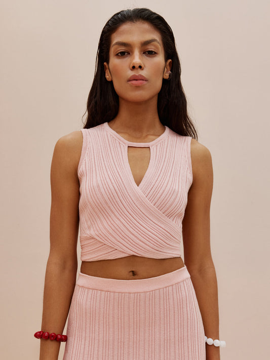 Ribbed Top With Ties Hannah