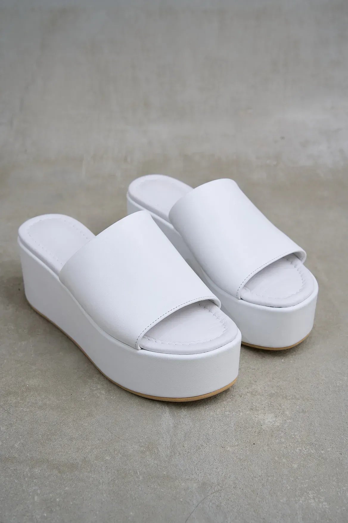 VIM Leather Platform Sabots Black