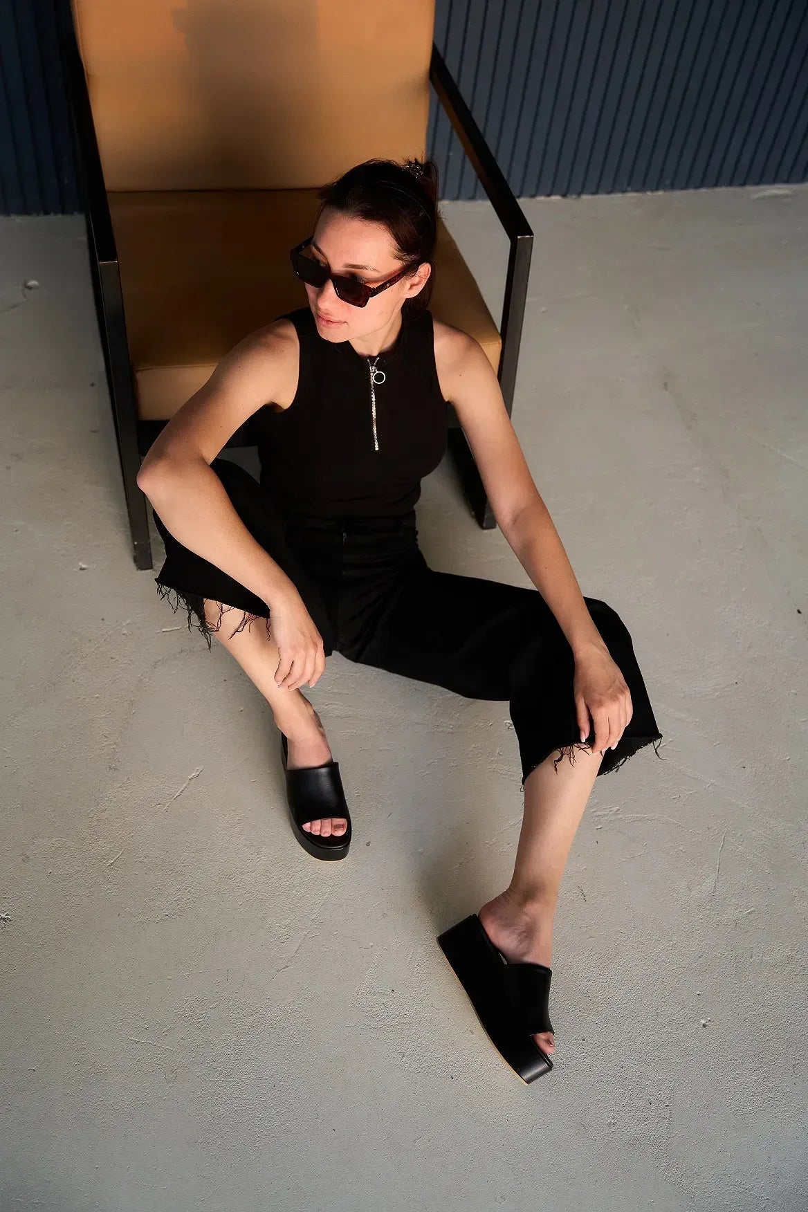 VIM Leather Platform Sabots Milk