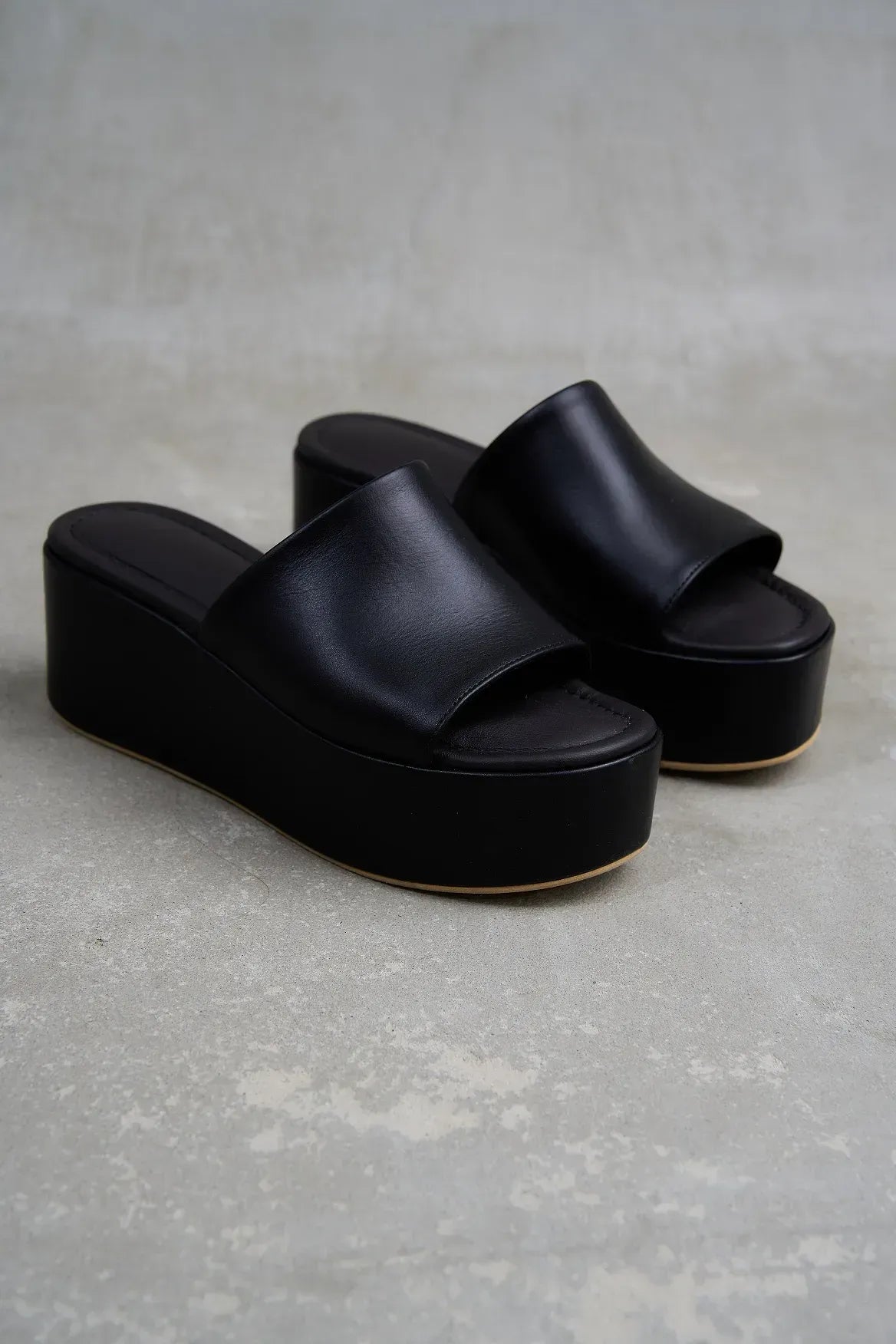 VIM Leather Platform Sabots
