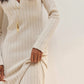 Ribbed Polo Maxi Dress with Slit Nova Dark Olive