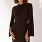 Dress with Slits on the Sleeves - Secret Chocolate