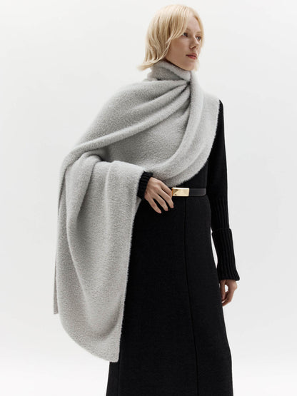 Aura Knit Convertible Shawl-Stole Grey