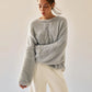 Oversized Sweater in Soft Fluffy Yarn Aria Grey