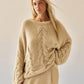 Oversized Sweater in Soft Fluffy Yarn Aria Caramel