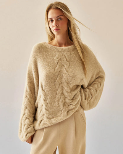 Oversized Sweater in Soft Fluffy Yarn Aria Grey