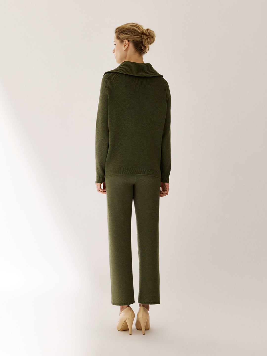 Polo Jumper with Accent Collar Pola Ivory