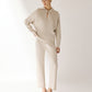 Polo Jumper with Accent Collar Pola Ivory