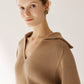 Polo Jumper with Accent Collar Pola Ivory