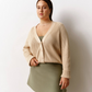 Cotton Rich Textured V-Neck Cardigan Geometria