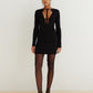 Stylish Knitted Black Mini Dress With Ties Melody