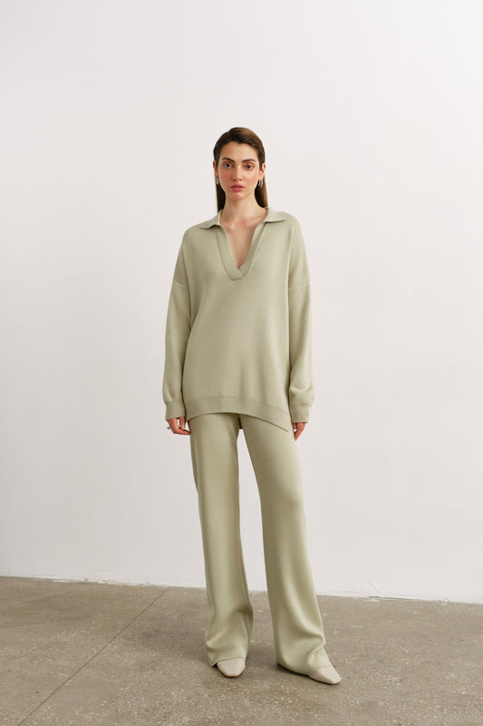 Straight Leg Trousers Lana Olive