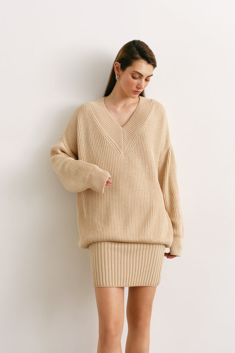 V-neck Oversize Sweater Viola