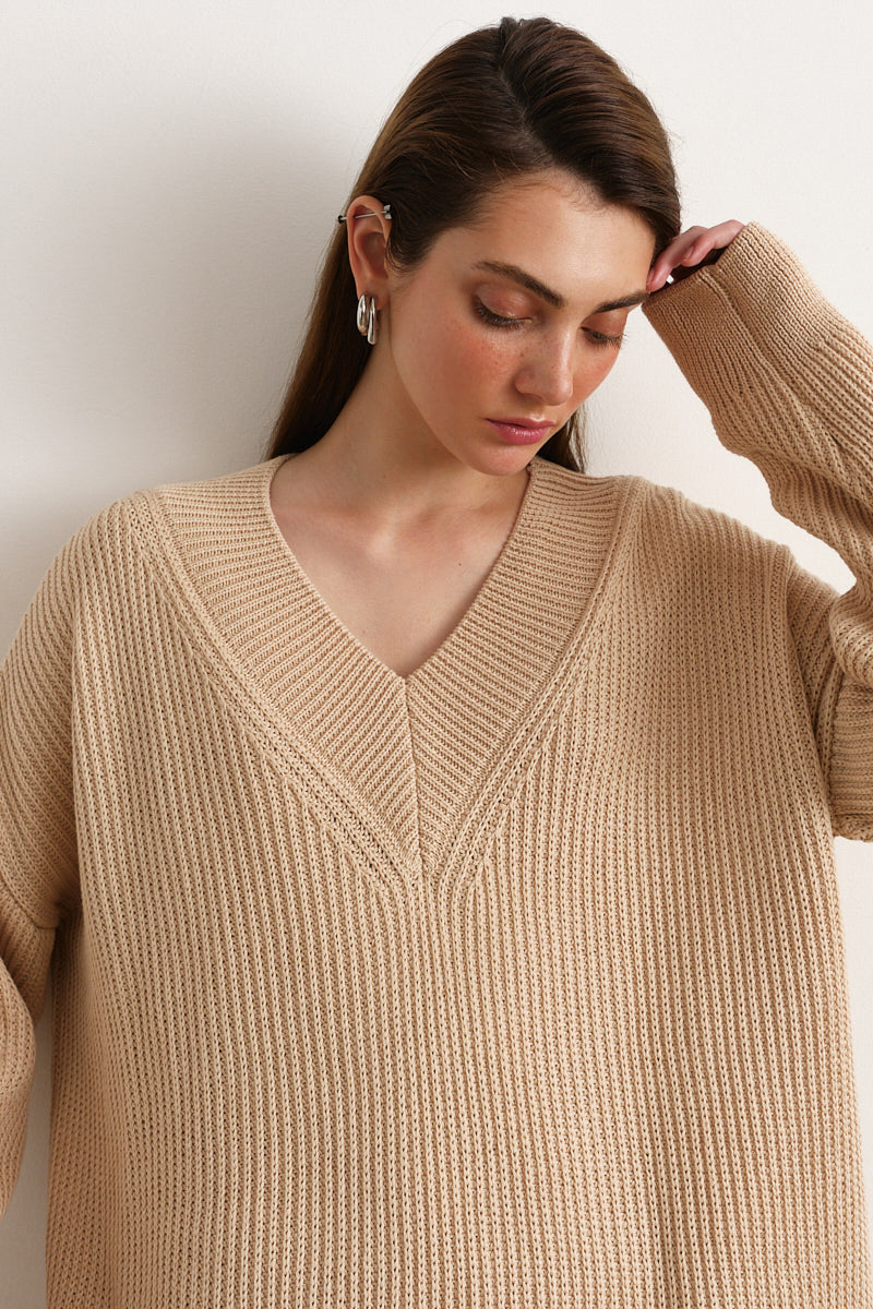 V-neck Oversize Sweater Viola