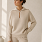 Polo Jumper with Accent Collar Pola Ivory