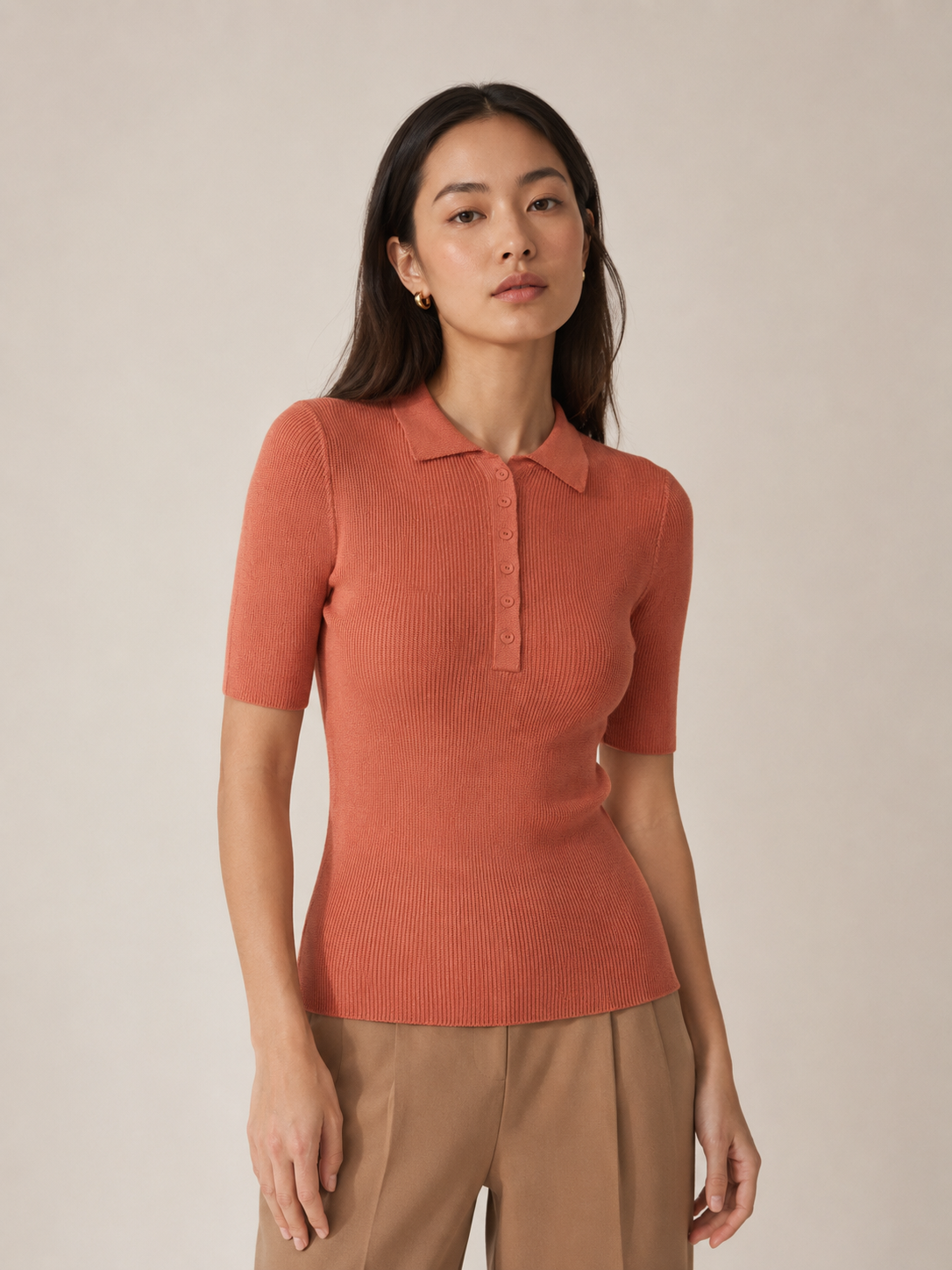 Grace Polo T-Shirt Terracotta