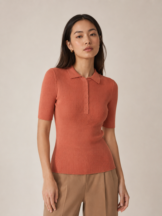 Grace Polo T-Shirt Terracotta