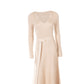 Knitted Belted V-neck Midi Dress Stephanie