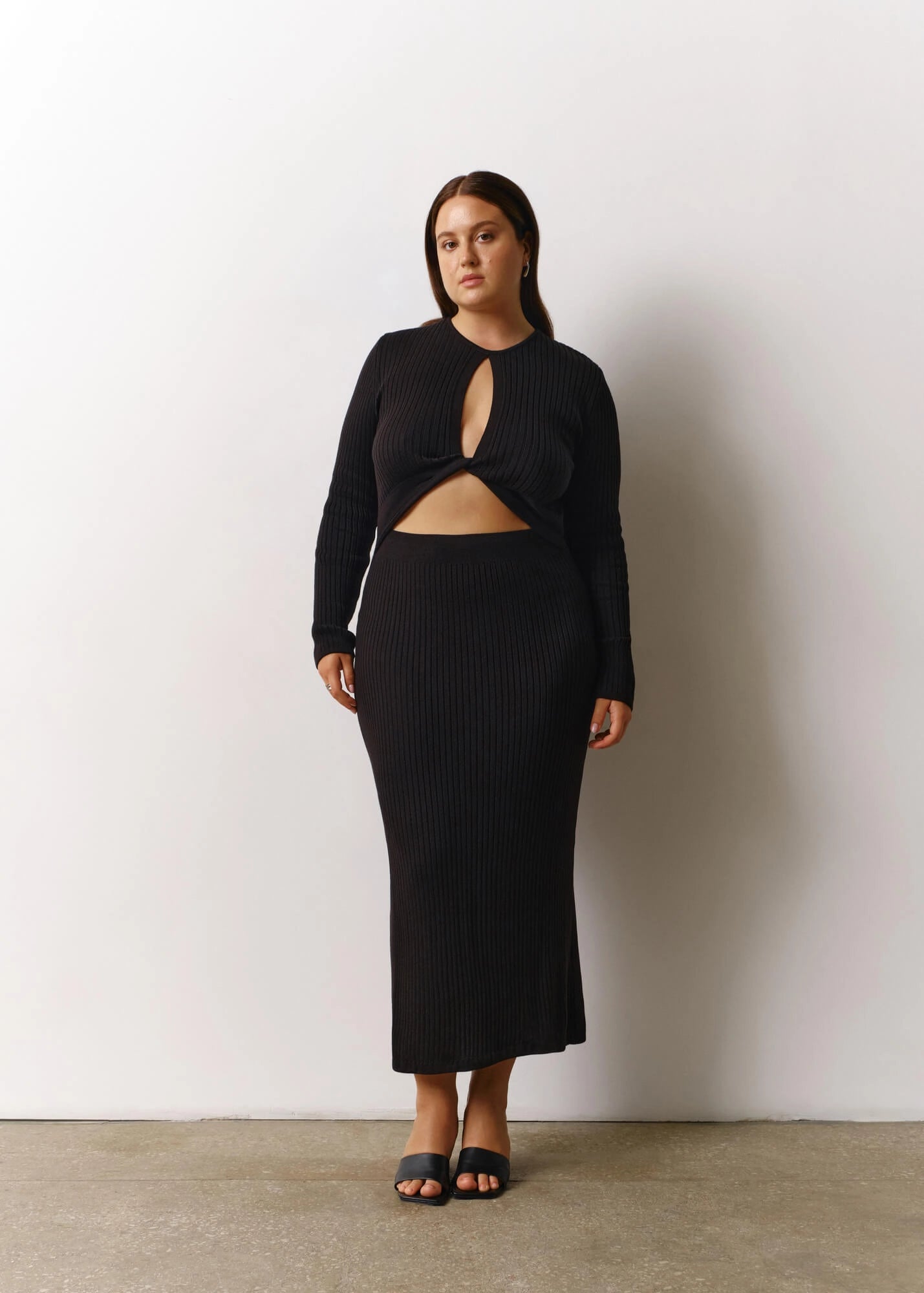 Knitted Dress Maria With A Twist On The Chest Milk