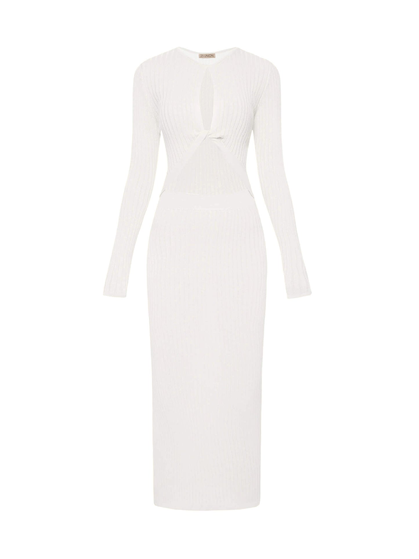 Knitted Dress Maria With A Twist On The Chest Milk