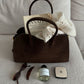 Suede HILLARY Shoulder Bag Chocolate