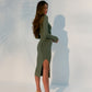 Chic Knit Wrap Dress With Slits