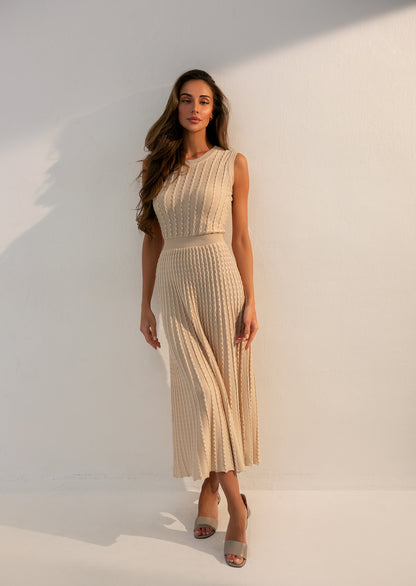 Knitted Midi Dress Estel Cream