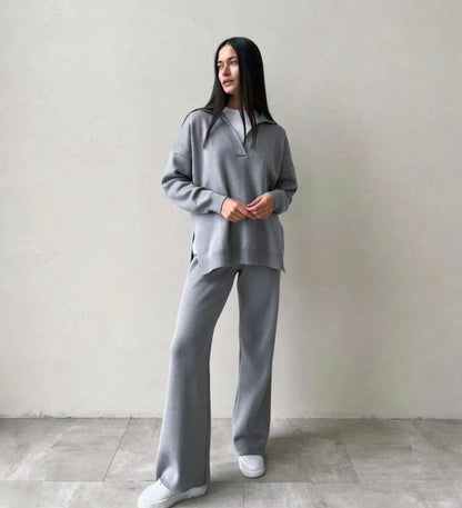 Pollo Collar Detail Oversized Jumper Grey