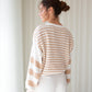 Striped V-Neck Button Front Cardigan Kylie