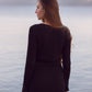 Stylish Knitted Black Mini Dress With Ties Melody