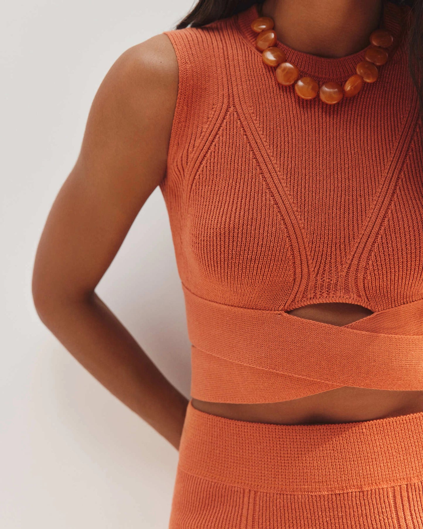 Banded Top Anna Terracotta