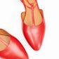 Leather Flat Ballet With Straps Bluzz