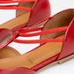 Leather Flat Ballet With Straps Bluzz