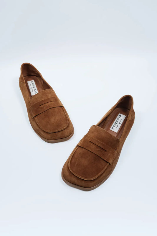Suede ROOT Loafers Caramel