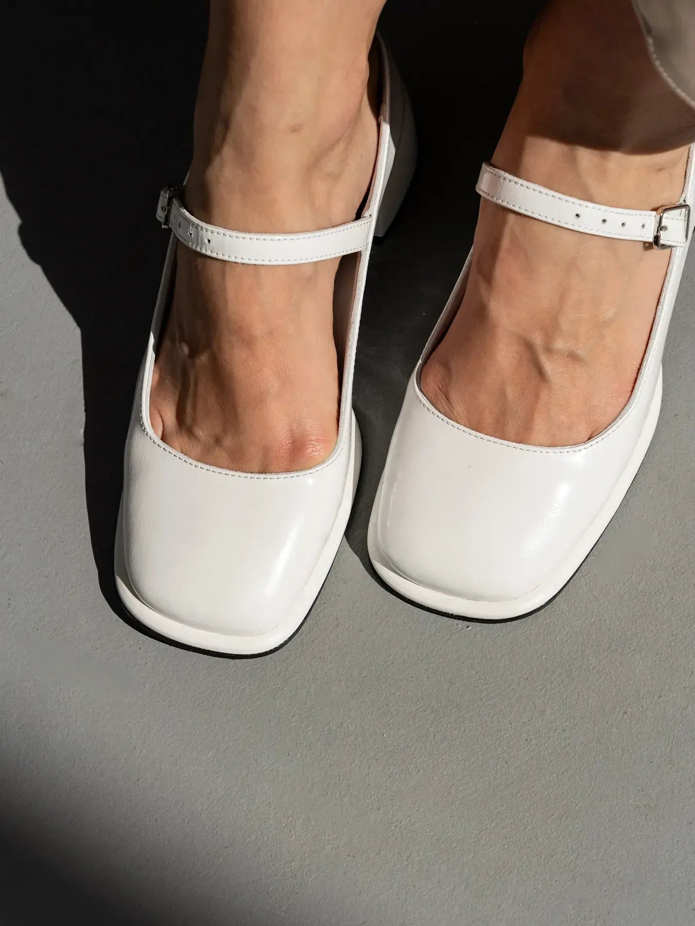 Strappy Block Heel Court Shoes Patricia