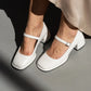 Strappy Block Heel Court Shoes Patricia