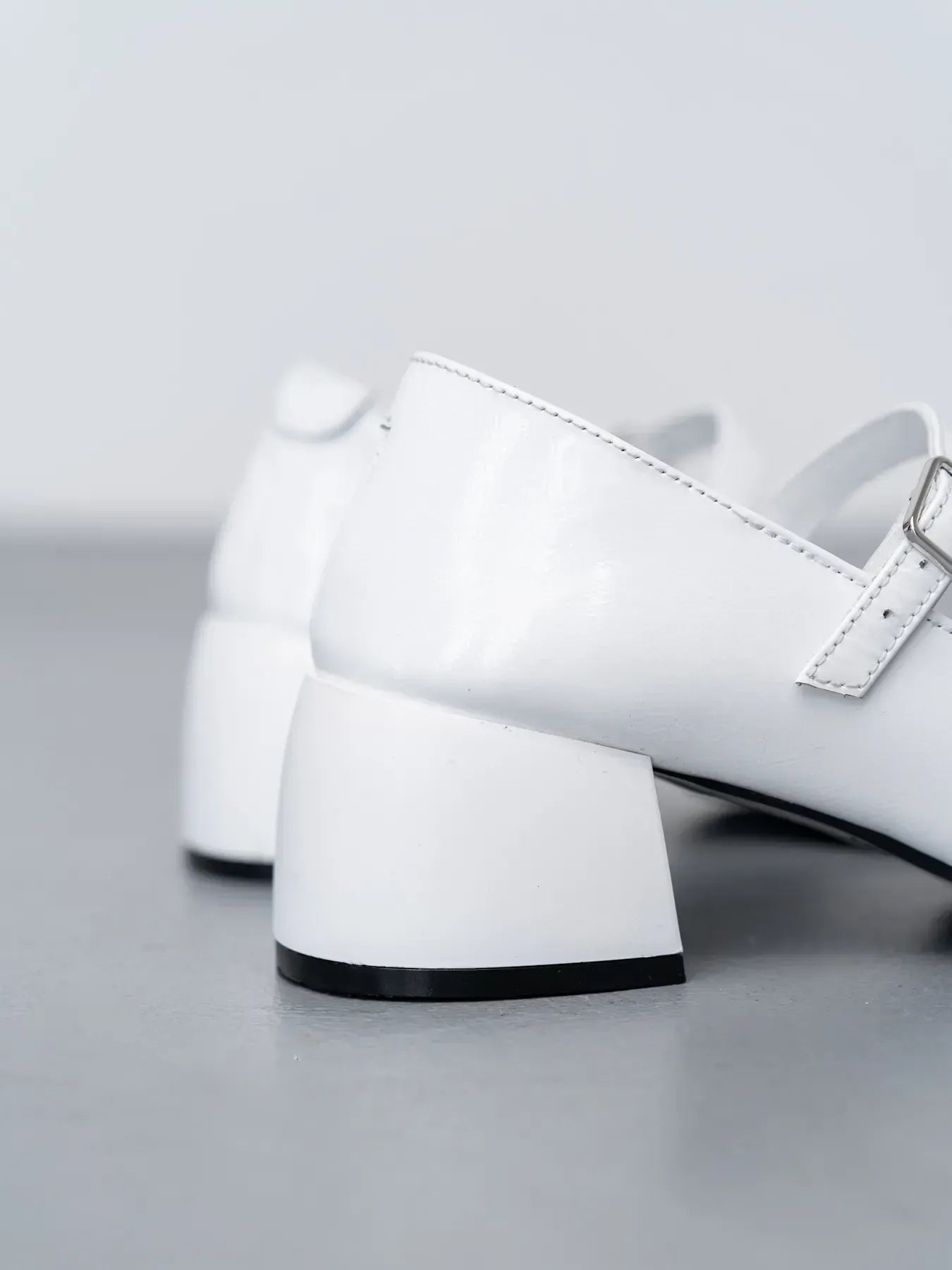 Strappy Block Heel Court Shoes Patricia