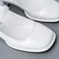 Strappy Block Heel Court Shoes Patricia