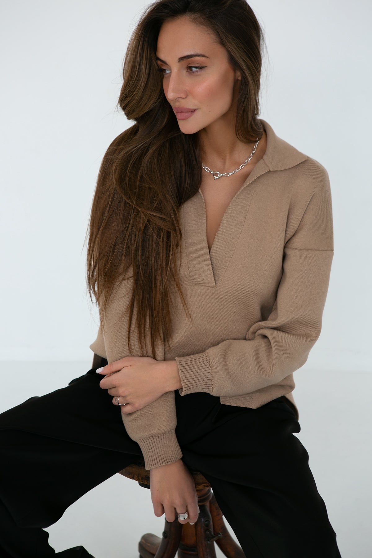 Pollo Collar Detail Oversized Jumper